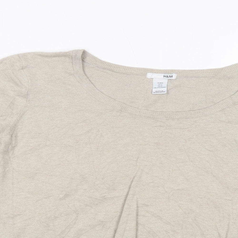 Womens UK Size L H&M Beige Pullover Jumper