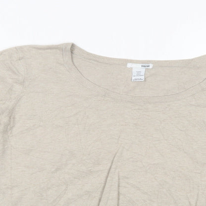 Womens UK Size L H&M Beige Pullover Jumper
