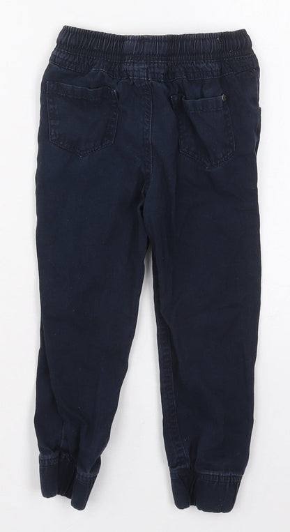 Pep&Co Boys Blue  Cotton Cargo Trousers Size 3-4 Years  Regular Drawstring