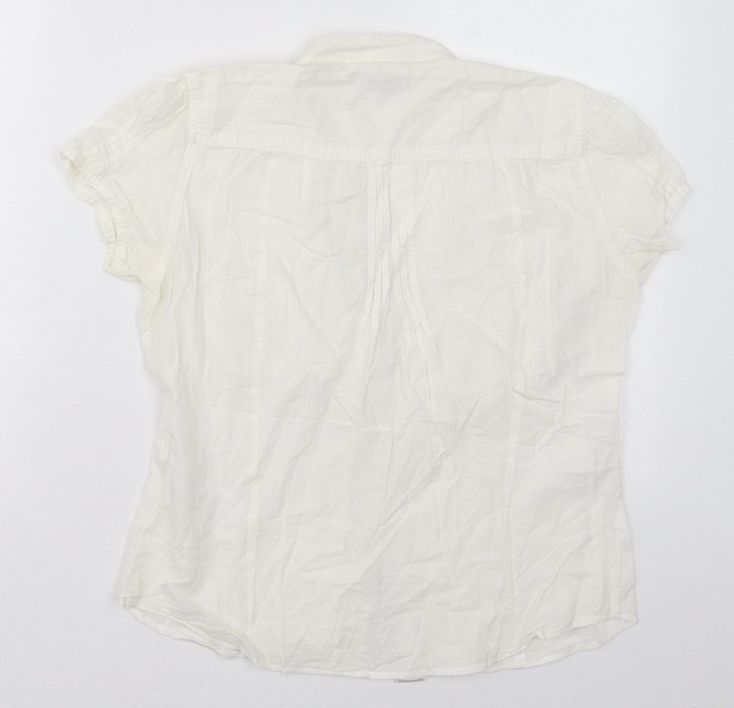 Womens UK Size M Terranova Ivory Basic Button-Up