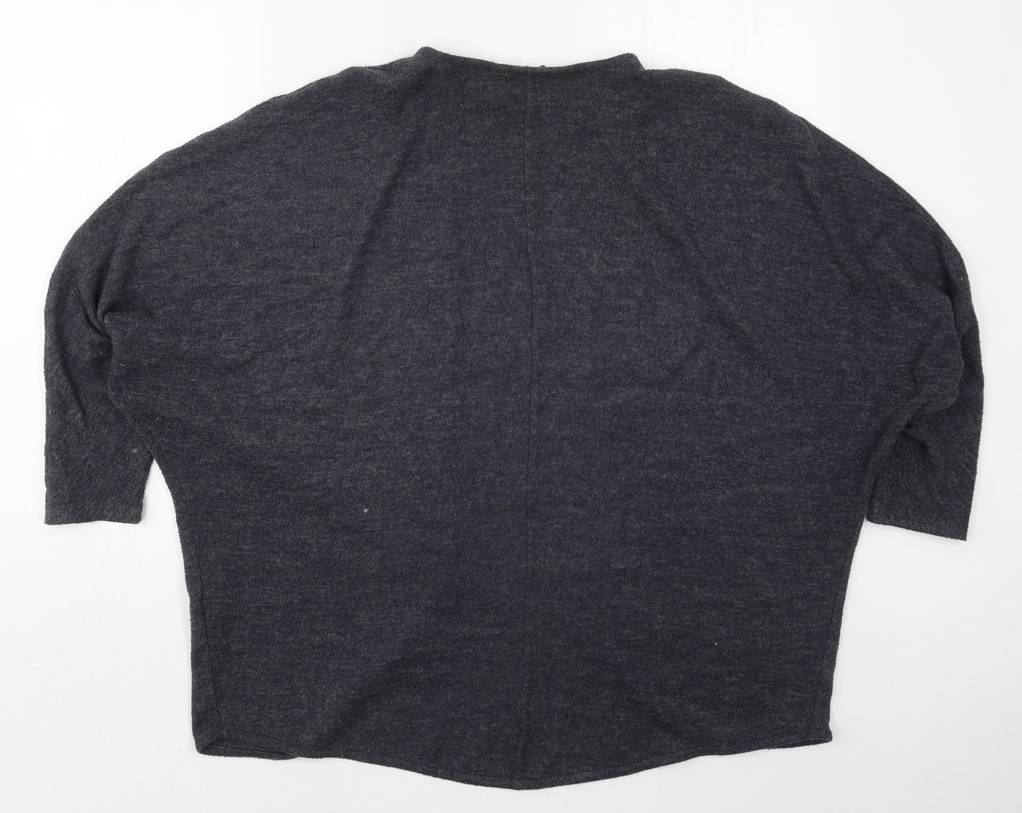 Primark Womens Grey V-Neck  Polyester Cardigan Jumper Size 6