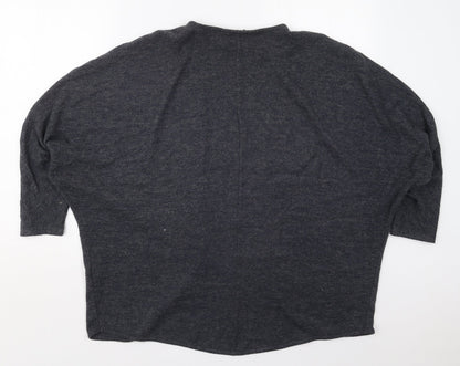 Primark Womens Grey V-Neck  Polyester Cardigan Jumper Size 6