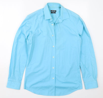 Remus Uomo Mens Blue  Polyester  Button-Up Size 15 Collared Button