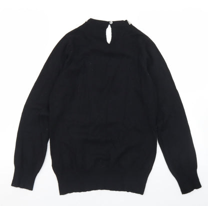 Primark Womens Black Round Neck  Viscose Pullover Jumper Size 6