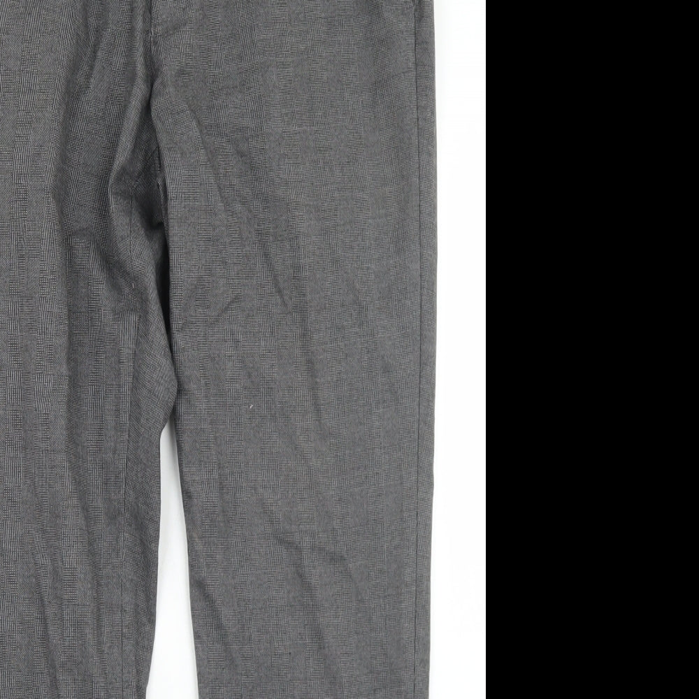 NEXT Mens Grey  Cotton Dress Pants Trousers Size 34 in L28 in Regular Hook & Eye