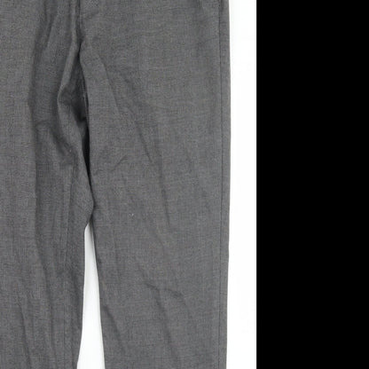 NEXT Mens Grey  Cotton Dress Pants Trousers Size 34 in L28 in Regular Hook & Eye