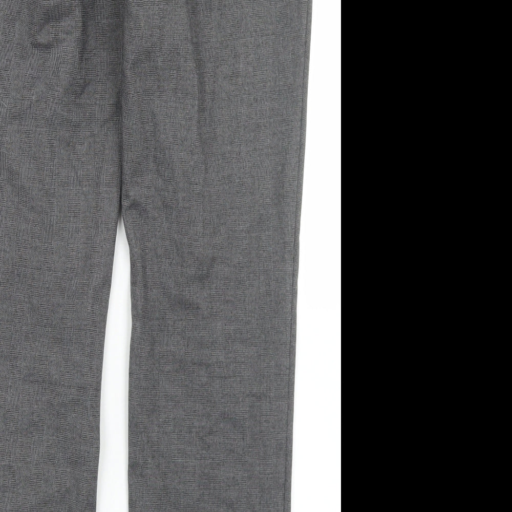 NEXT Mens Grey  Cotton Dress Pants Trousers Size 34 in L28 in Regular Hook & Eye