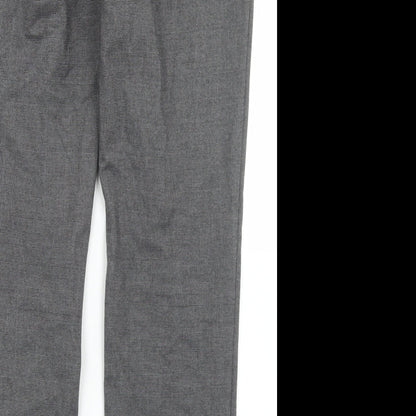 NEXT Mens Grey  Cotton Dress Pants Trousers Size 34 in L28 in Regular Hook & Eye