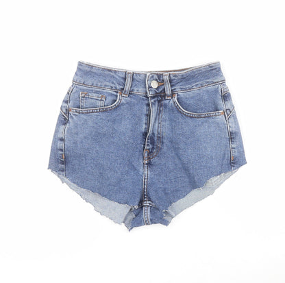 Primark Womens Green  Cotton Cut-Off Shorts Size 6 L5 in Regular Zip