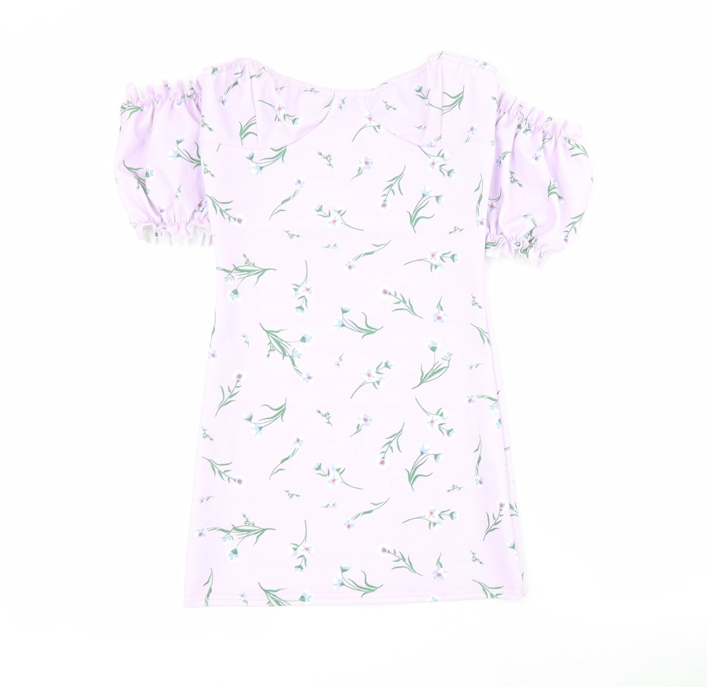 Boohoo Womens Purple Floral Polyester Bodycon  Size 6  Sweetheart Pullover