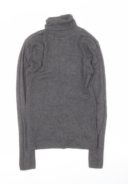 Primark Womens Grey Roll Neck  Viscose Pullover Jumper Size S