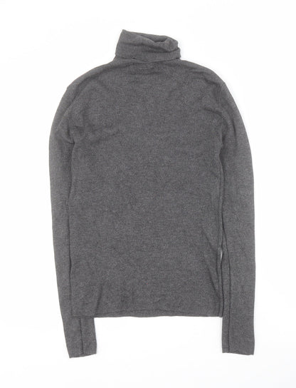 Primark Womens Grey Roll Neck  Viscose Pullover Jumper Size S