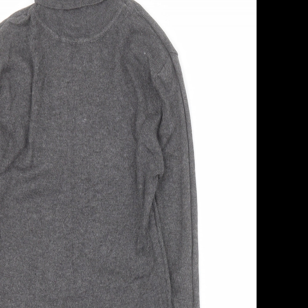 Primark Womens Grey Roll Neck  Viscose Pullover Jumper Size S