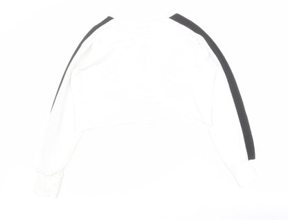 Boohoo Womens White Colourblock Polyester Pullover Sweatshirt Size 10  Pullover - Cropped
