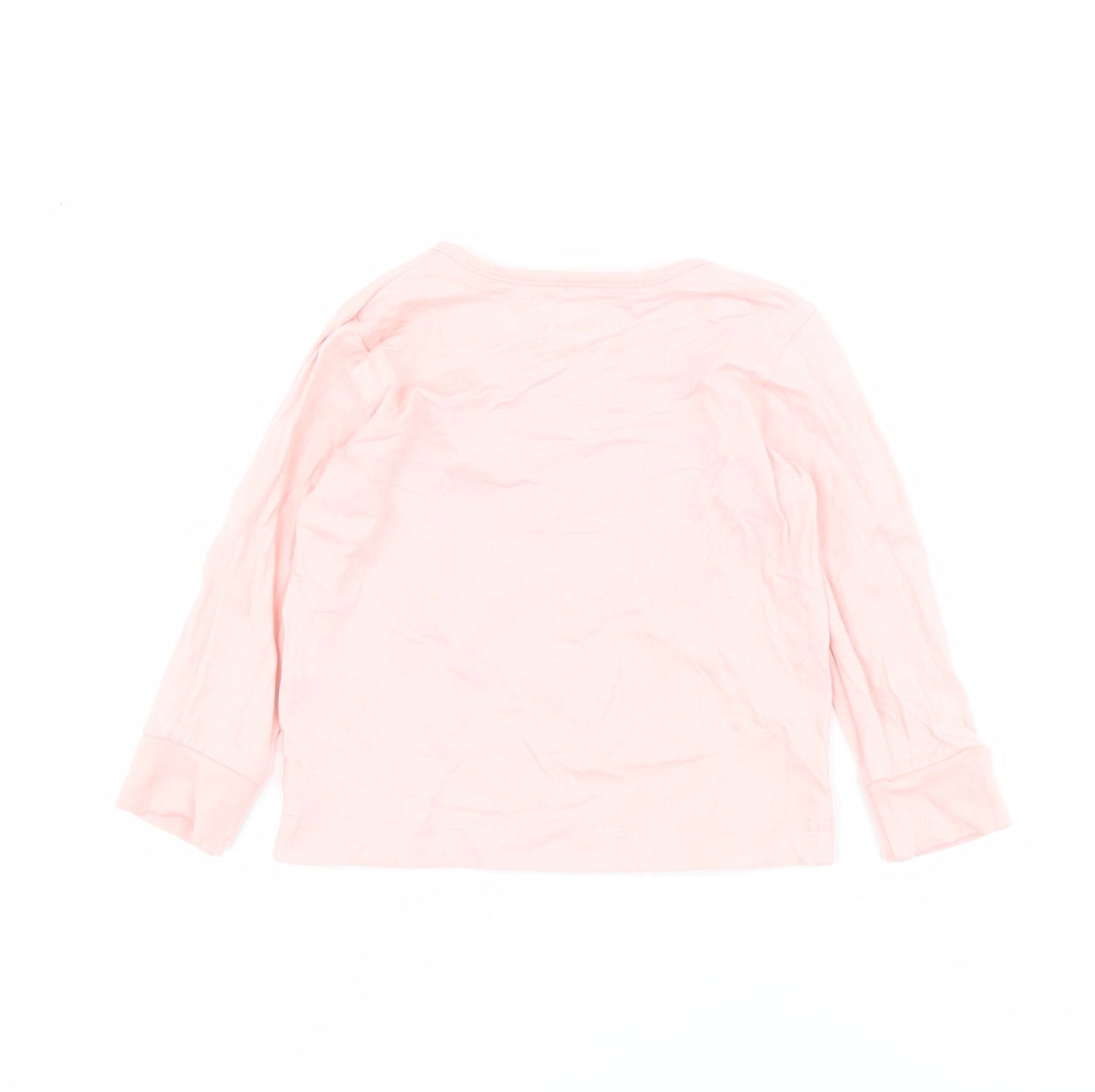 Matalan Baby Pink Houndstooth 100% Cotton Basic T-Shirt Size 12-18 Months Round Neck Pullover - Rainbow