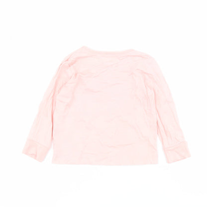 Matalan Baby Pink Houndstooth 100% Cotton Basic T-Shirt Size 12-18 Months Round Neck Pullover - Rainbow