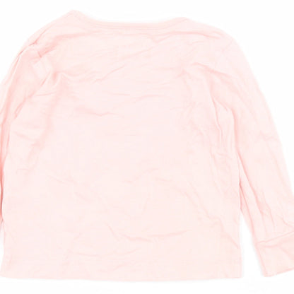 Matalan Baby Pink Houndstooth 100% Cotton Basic T-Shirt Size 12-18 Months Round Neck Pullover - Rainbow