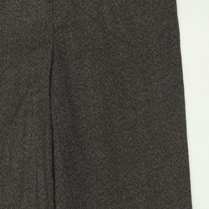 Evans Womens Brown  Polyester Trousers  Size 14 L30 in Regular Hook & Eye