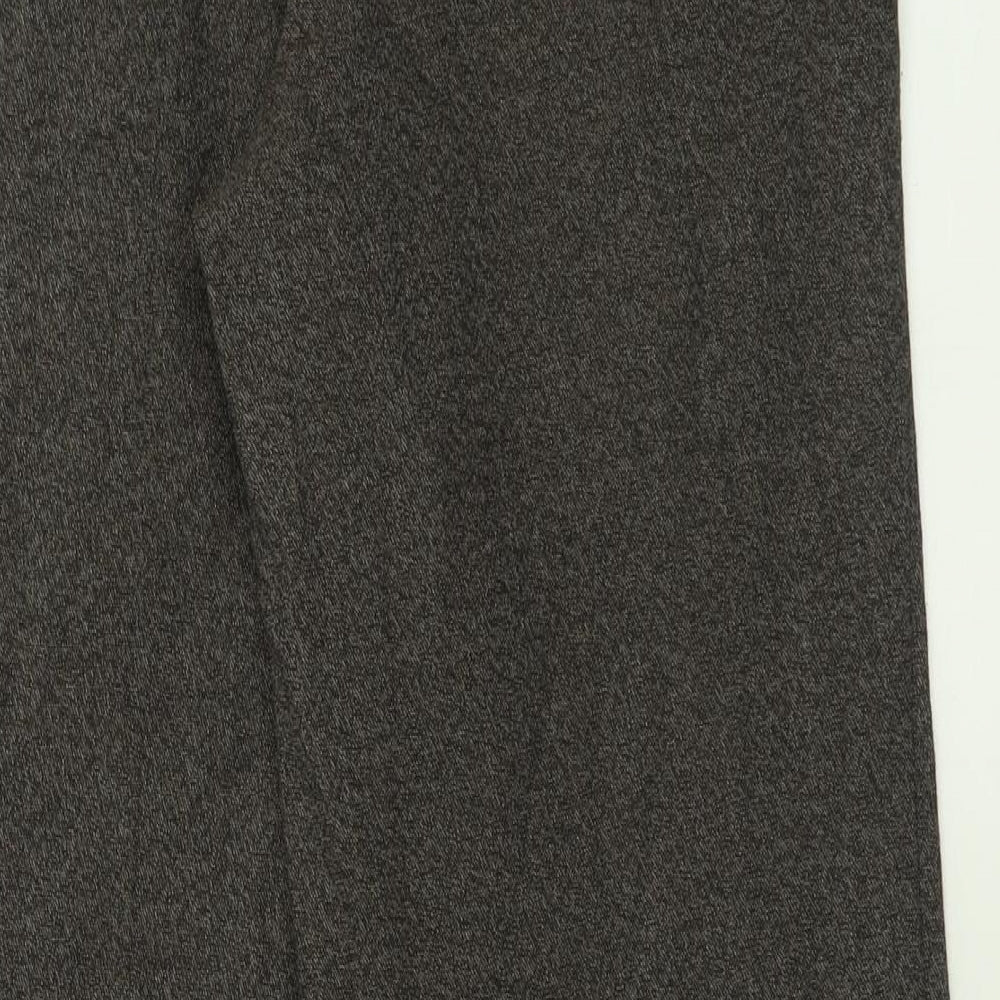 Evans Womens Brown  Polyester Trousers  Size 14 L30 in Regular Hook & Eye