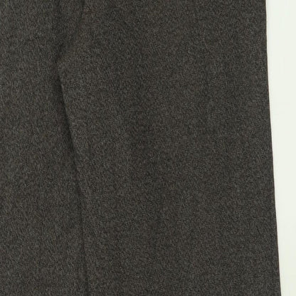 Evans Womens Brown  Polyester Trousers  Size 14 L30 in Regular Hook & Eye