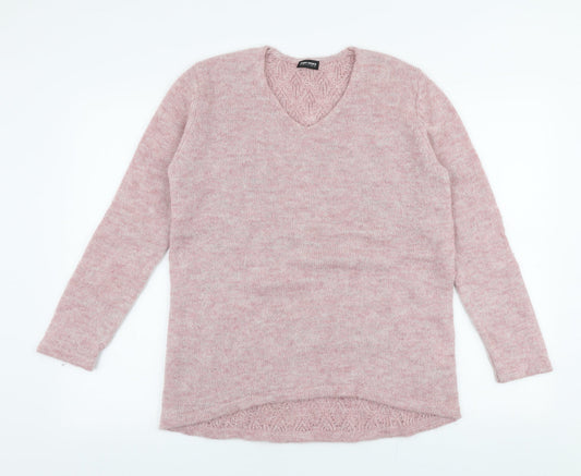 Gerry Weber Womens Pink V-Neck  Polyester Pullover Jumper Size M