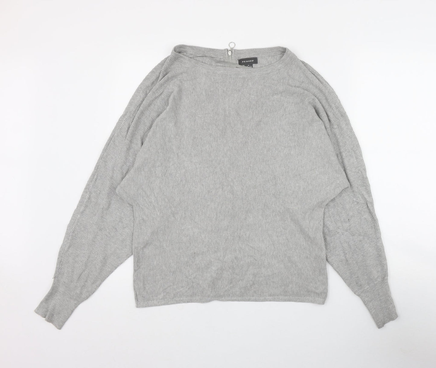 Primark Womens Grey Round Neck  Viscose Pullover Jumper Size 12