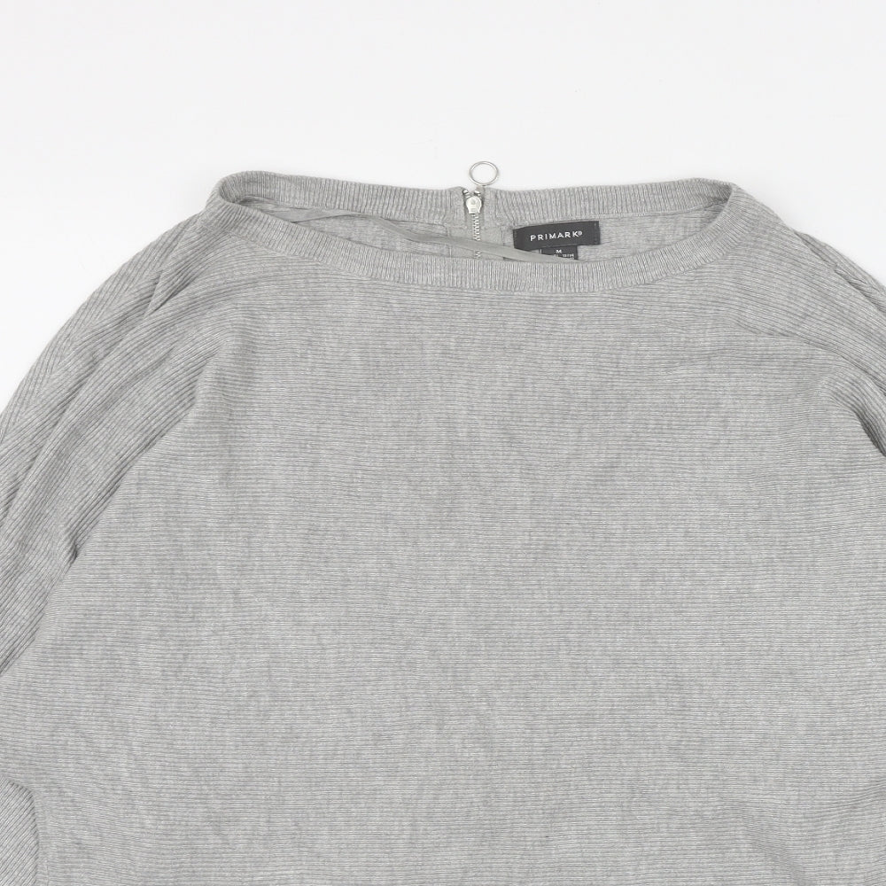 Primark Womens Grey Round Neck  Viscose Pullover Jumper Size 12