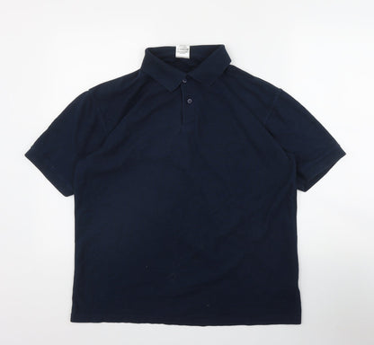 Stars & Stripes Mens Blue  Cotton  Polo Size XL Collared Button