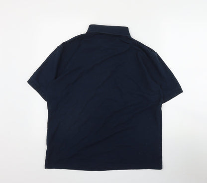 Stars & Stripes Mens Blue  Cotton  Polo Size XL Collared Button