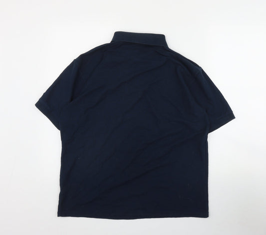 Stars & Stripes Mens Blue  Cotton  Polo Size XL Collared Button