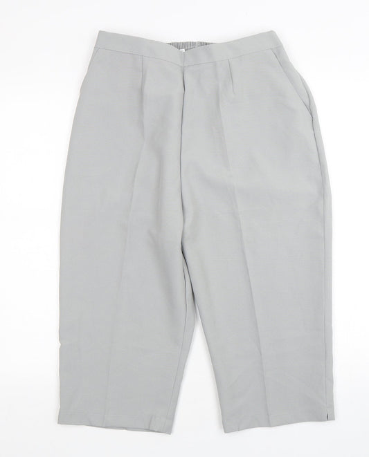 BodyWise Womens Grey  Polyester Cropped Trousers Size 18 L20 in Regular