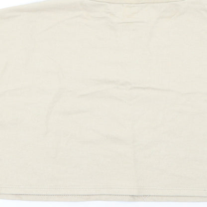 Boohoo Womens Beige High Neck  Cotton Pullover Jumper Size 14