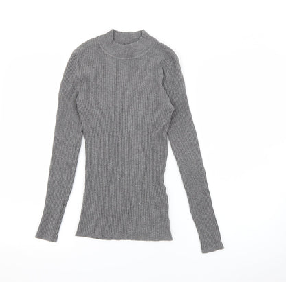 Primark Womens Grey High Neck  Viscose Pullover Jumper Size 10