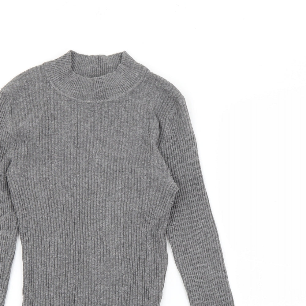 Primark Womens Grey High Neck  Viscose Pullover Jumper Size 10