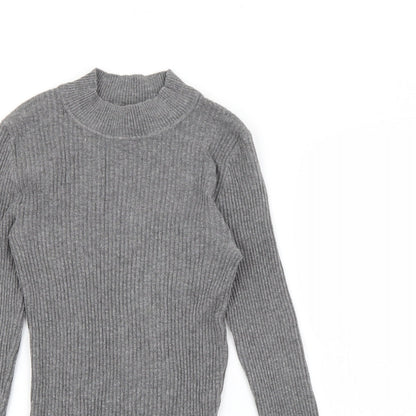 Primark Womens Grey High Neck  Viscose Pullover Jumper Size 10