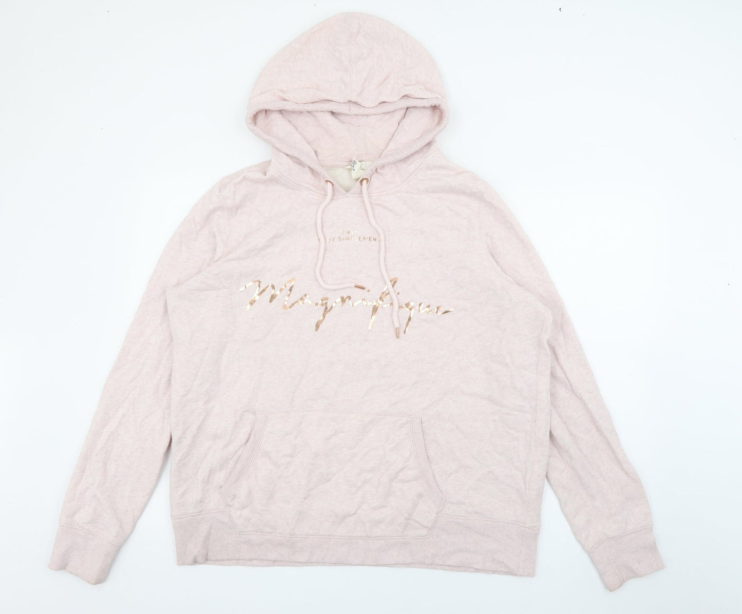 H&M Womens Pink  Cotton Pullover Hoodie Size XL