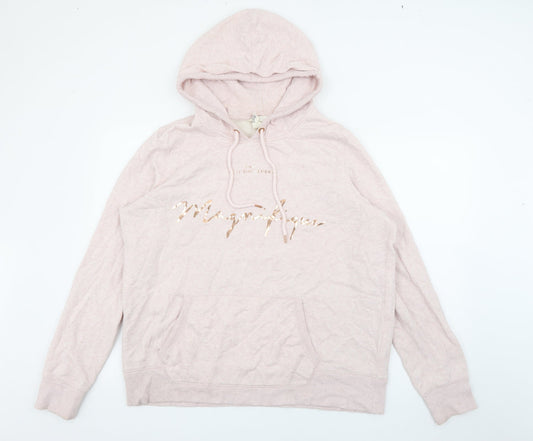 H&M Womens Pink  Cotton Pullover Hoodie Size XL