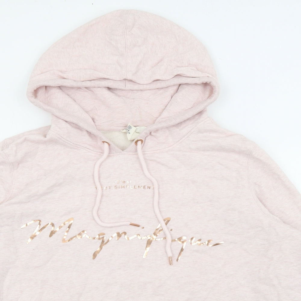 H&M Womens Pink  Cotton Pullover Hoodie Size XL