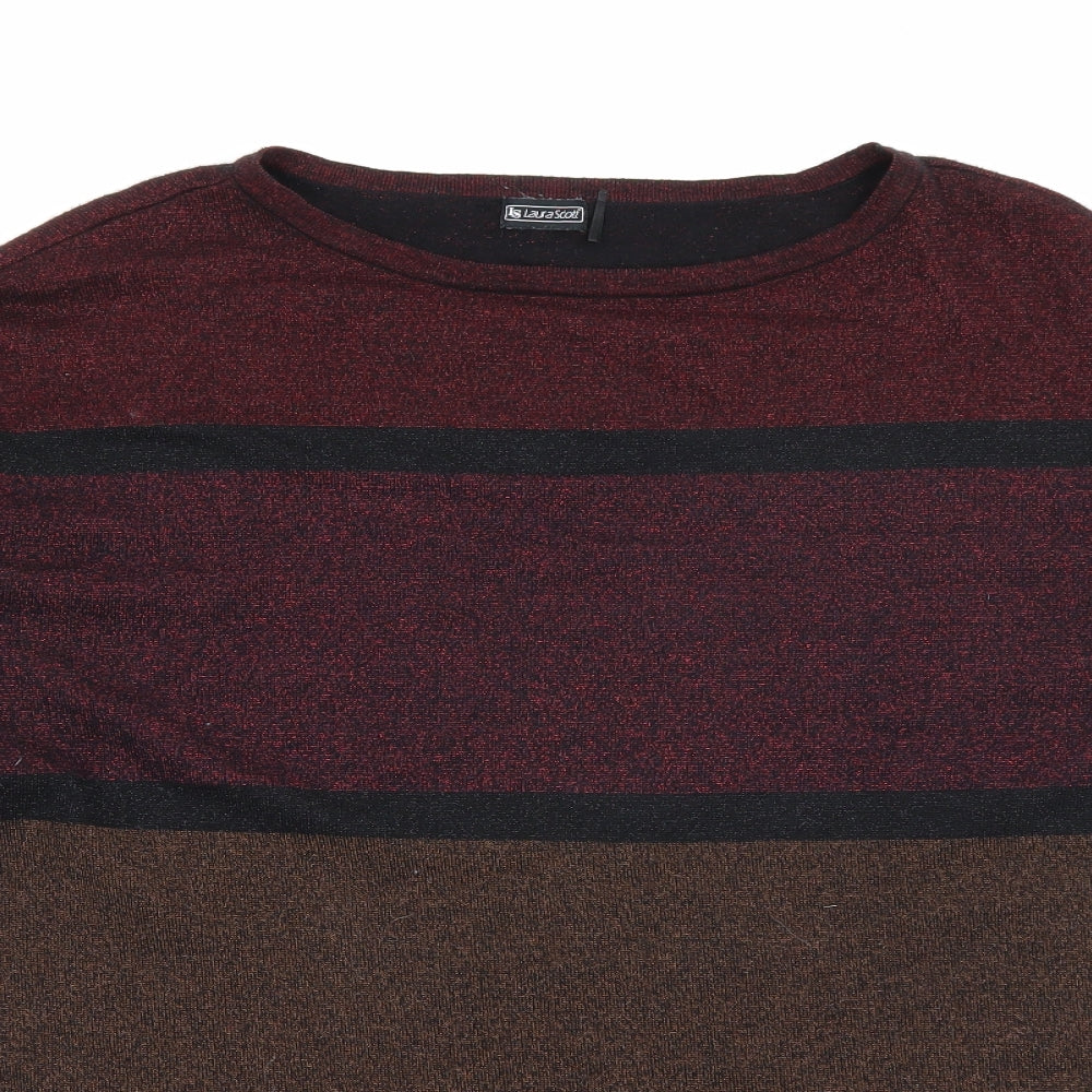 Laura Scott Womens Black Crew Neck  Viscose Pullover Jumper Size 14