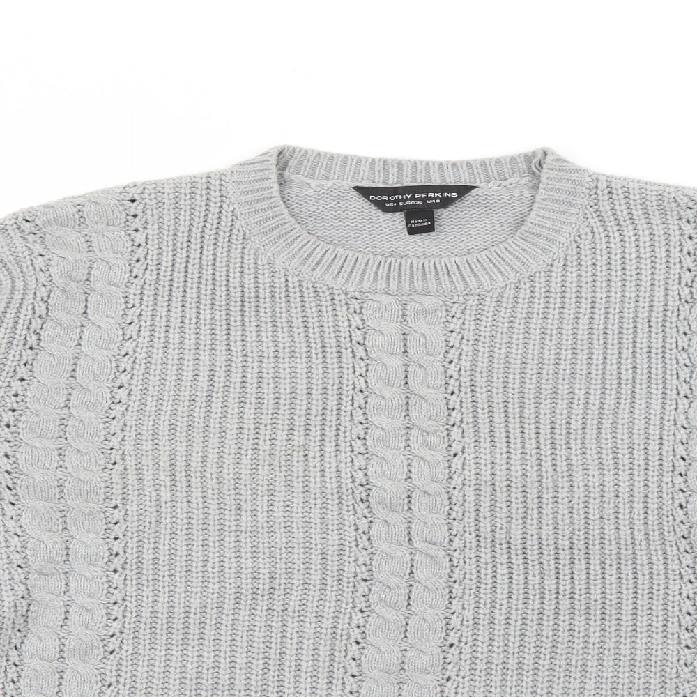 Womens UK Size 8 Dorothy Perkins Grey Pullover Jumper