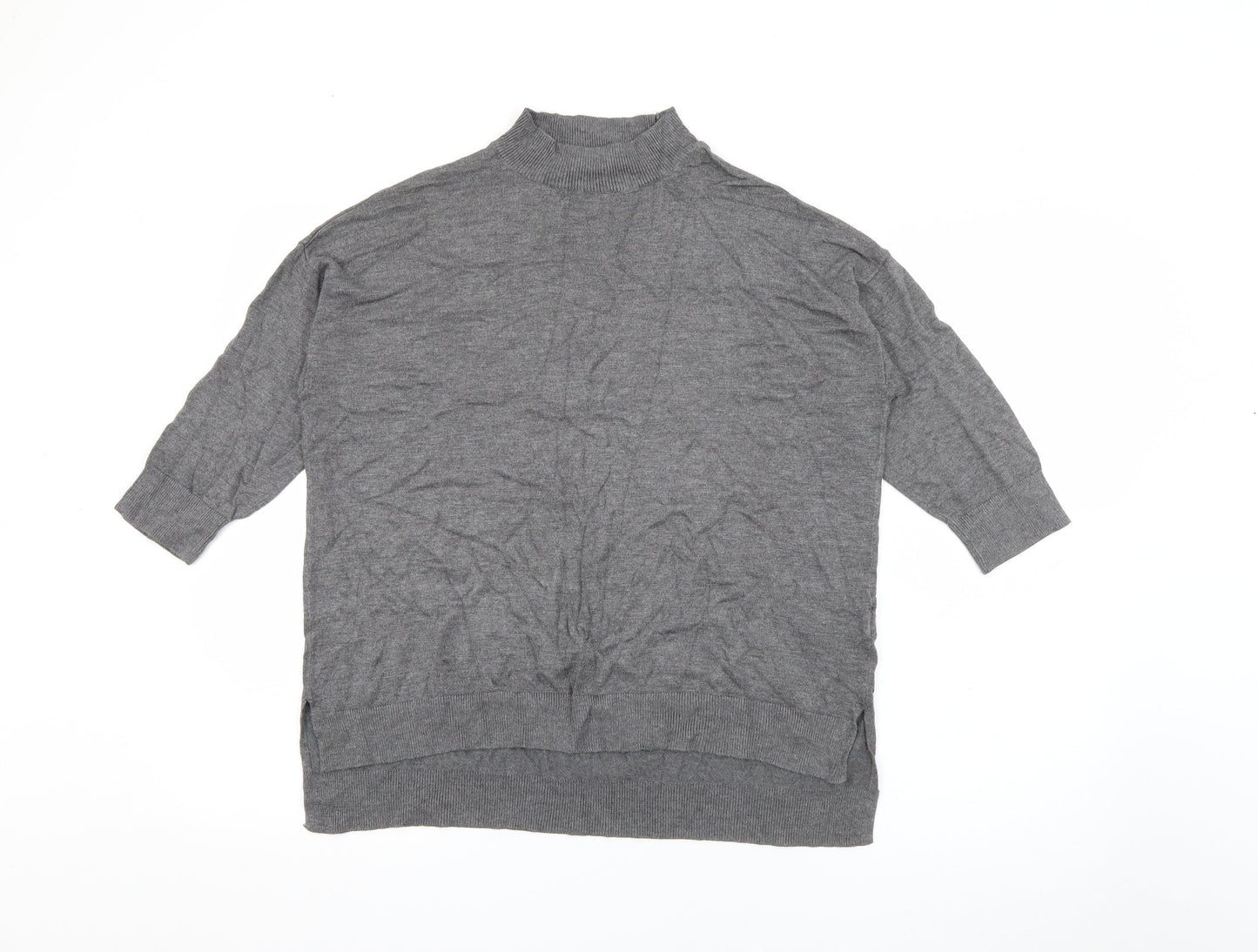 F&F Womens Grey High Neck  Viscose Pullover Jumper Size 14