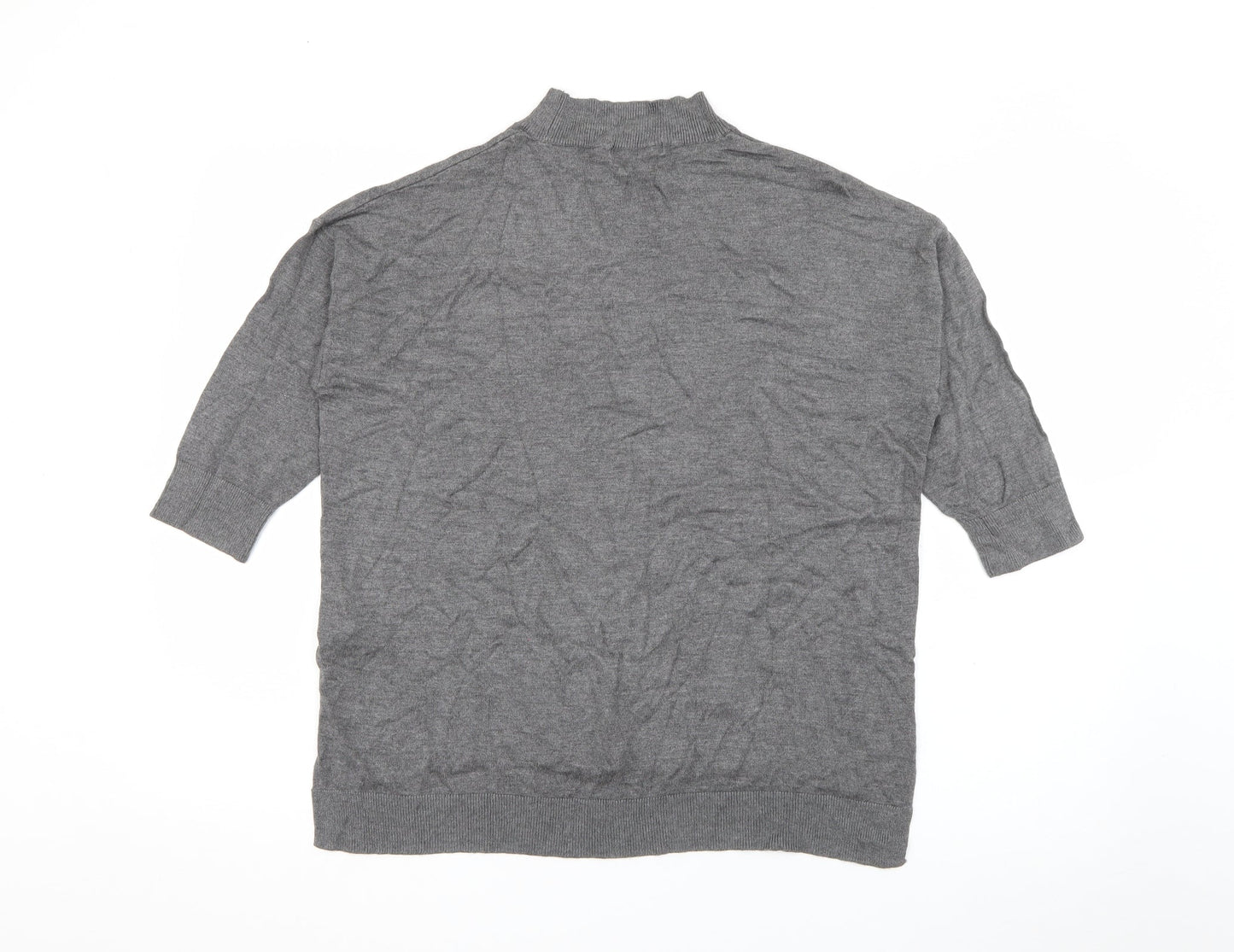 F&F Womens Grey High Neck  Viscose Pullover Jumper Size 14