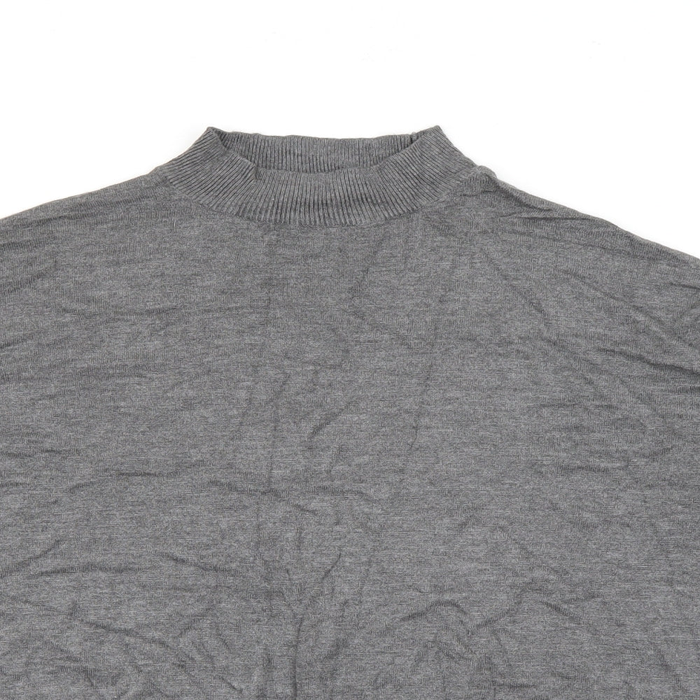 F&F Womens Grey High Neck  Viscose Pullover Jumper Size 14