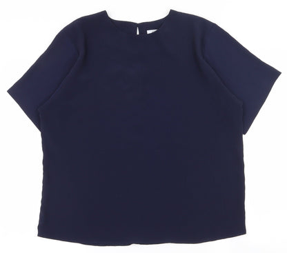 Berkertex Womens Blue  Polyester Basic T-Shirt Size 16 Round Neck