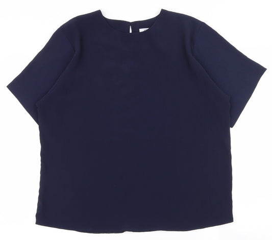 Berkertex Womens Blue  Polyester Basic T-Shirt Size 16 Round Neck