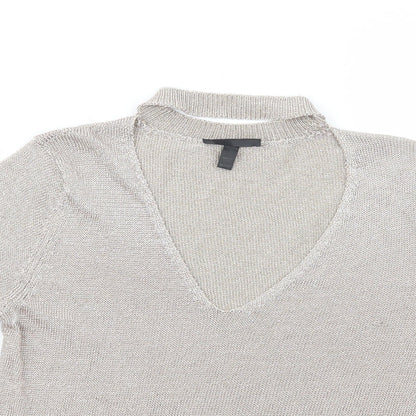 Womens UK Size 12 Topshop Gold Basic Blouse