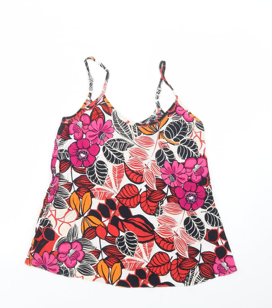 F&F Womens Multicoloured Floral Viscose Camisole Blouse Size 8 Scoop Neck