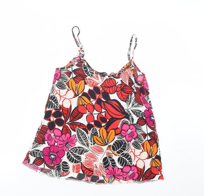 F&F Womens Multicoloured Floral Viscose Camisole Blouse Size 8 Scoop Neck