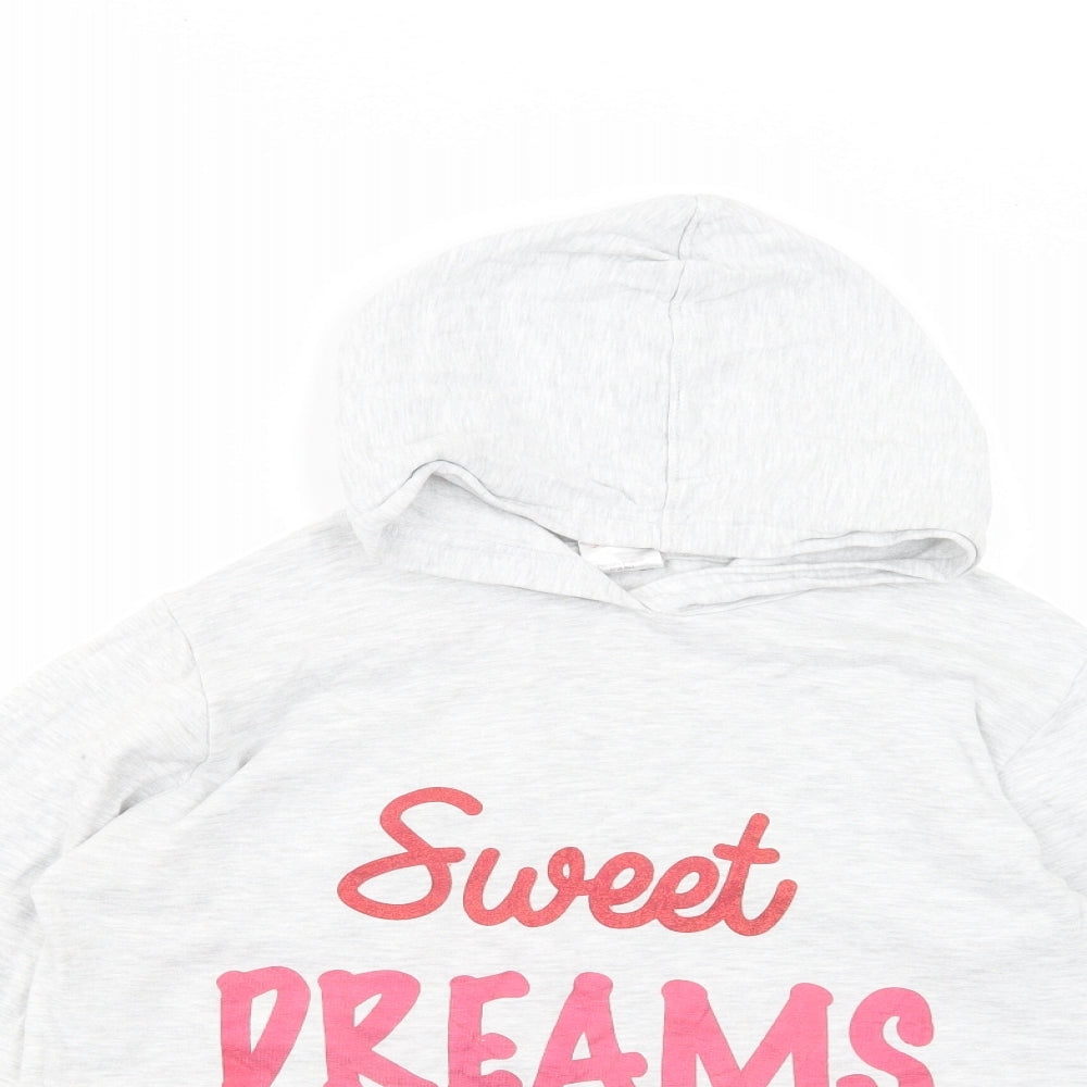 Peacocks Girls Grey  Cotton Pullover Hoodie Size 12-13 Years  Pullover - Sweet Dreams
