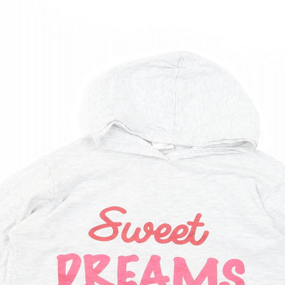 Peacocks Girls Grey  Cotton Pullover Hoodie Size 12-13 Years  Pullover - Sweet Dreams